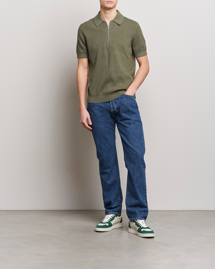 Homme | Polos | NN07 | Hansie Zip Polo Capers Green