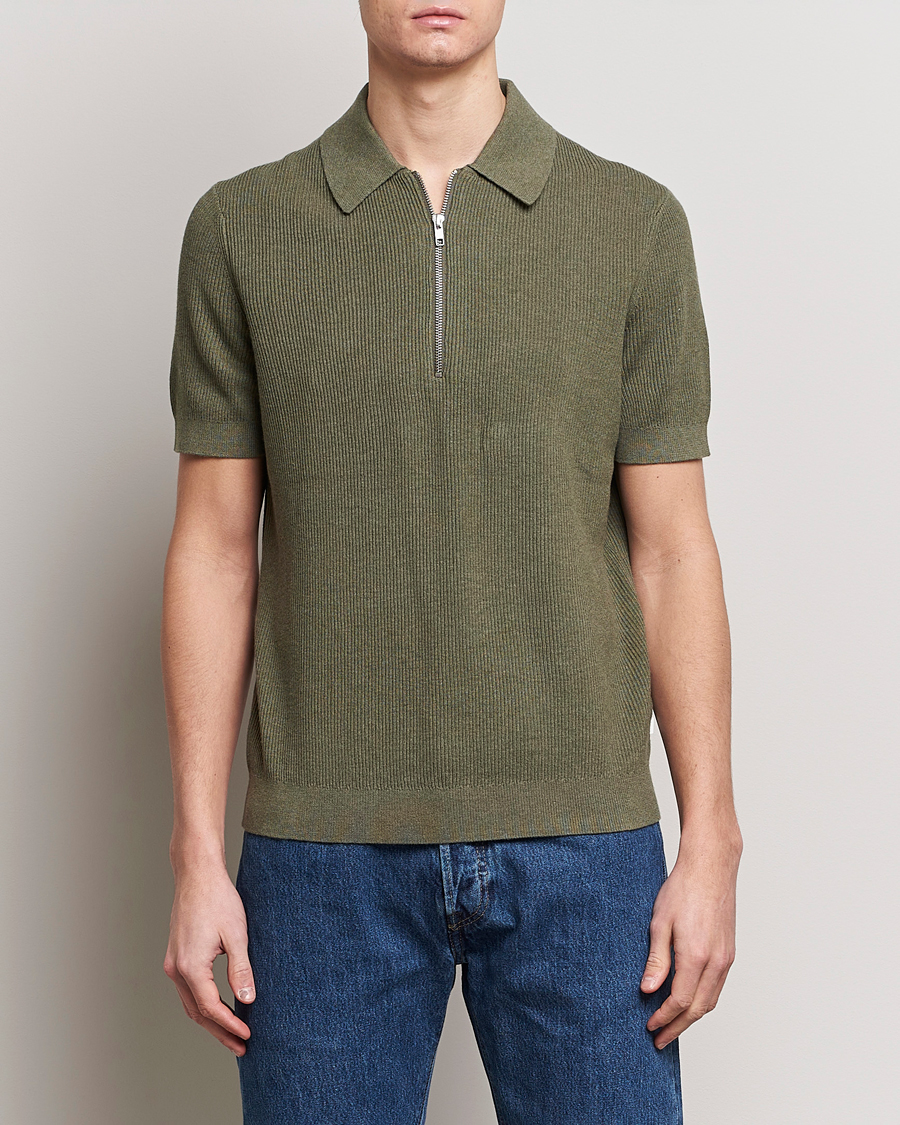 Homme | Polos | NN07 | Hansie Zip Polo Capers Green