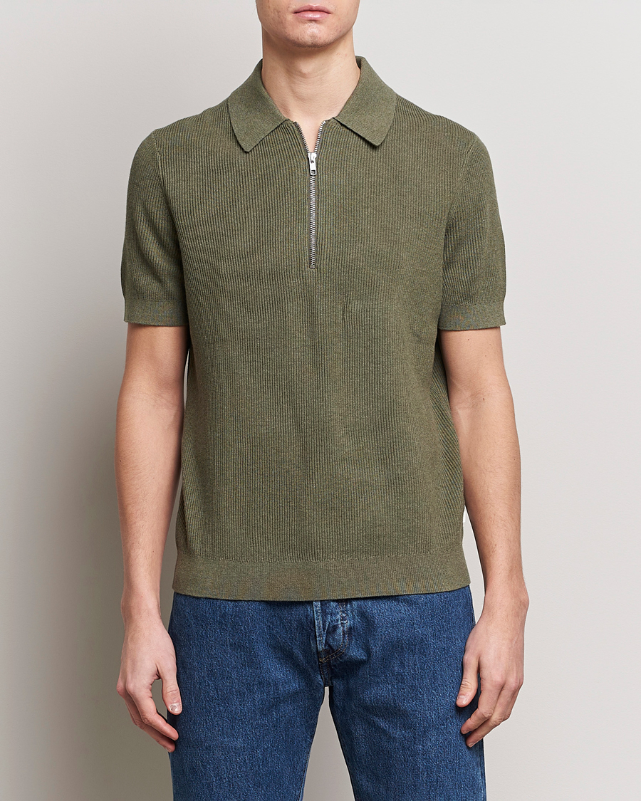 Homme | Polos | NN07 | Hansie Zip Polo Capers Green