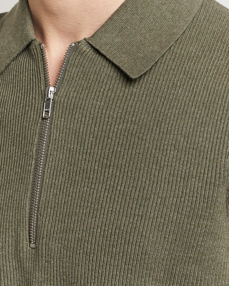 Homme | Polos | NN07 | Hansie Zip Polo Capers Green