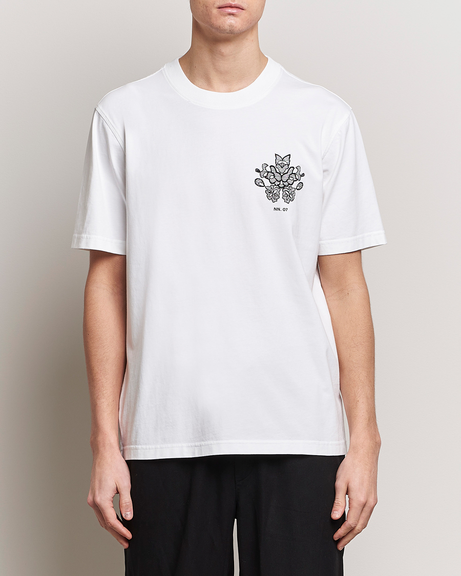 Homme | T-shirts À Manches Courtes | NN07 | Adam Printed Crew Neck T-Shirt White
