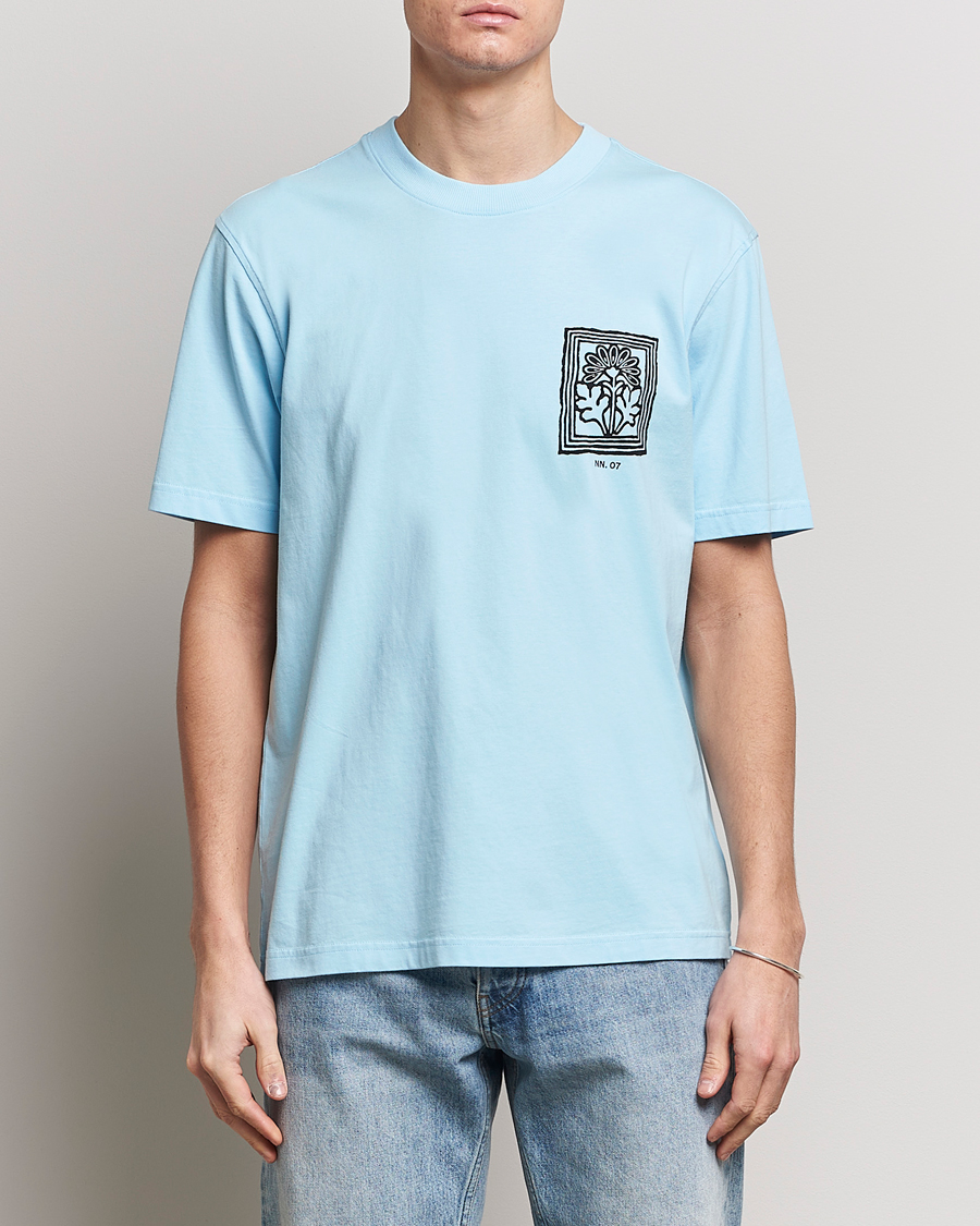 Homme | T-shirts À Manches Courtes | NN07 | Adam Printed Crew Neck T-Shirt Polar Wind