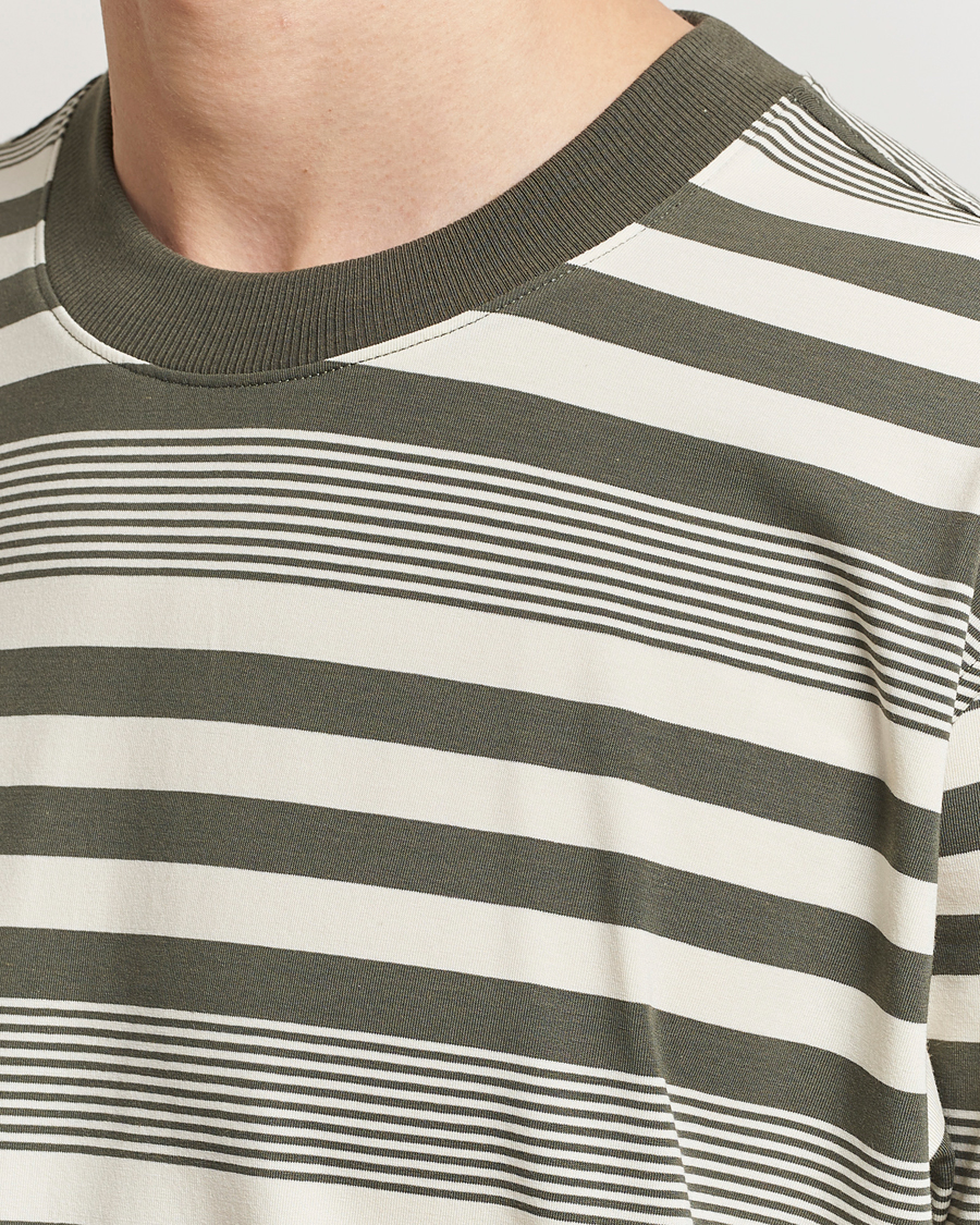 Homme | T-shirts | NN07 | Adam Striped Crew Neck T-Shirt Capers Green