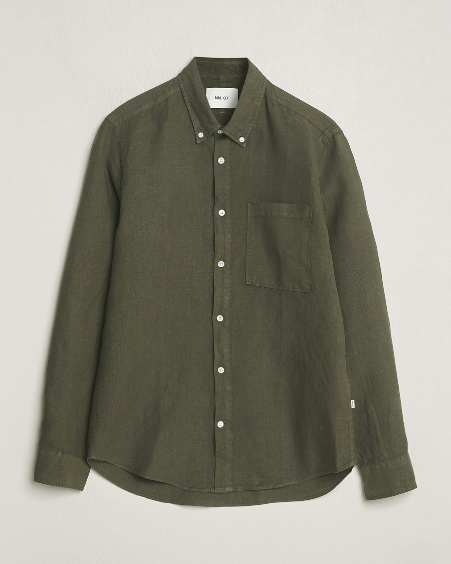 Homme | Chemises | NN07 | Arne Linen Shirt Capers Green