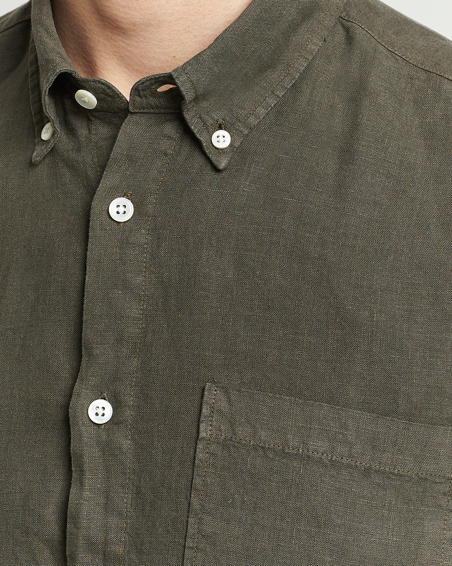 Homme | Chemises | NN07 | Arne Linen Shirt Capers Green