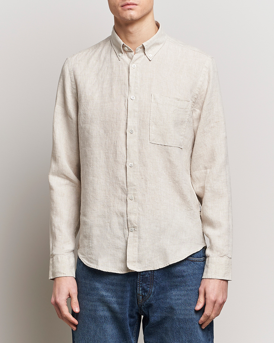 Homme | Chemises En Lin | NN07 | Arne Linen Shirt Oat