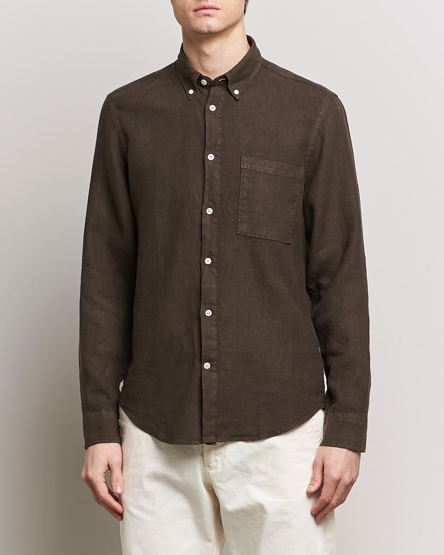 Homme | Vêtements | NN07 | Arne Linen Shirt Demitasse Brown