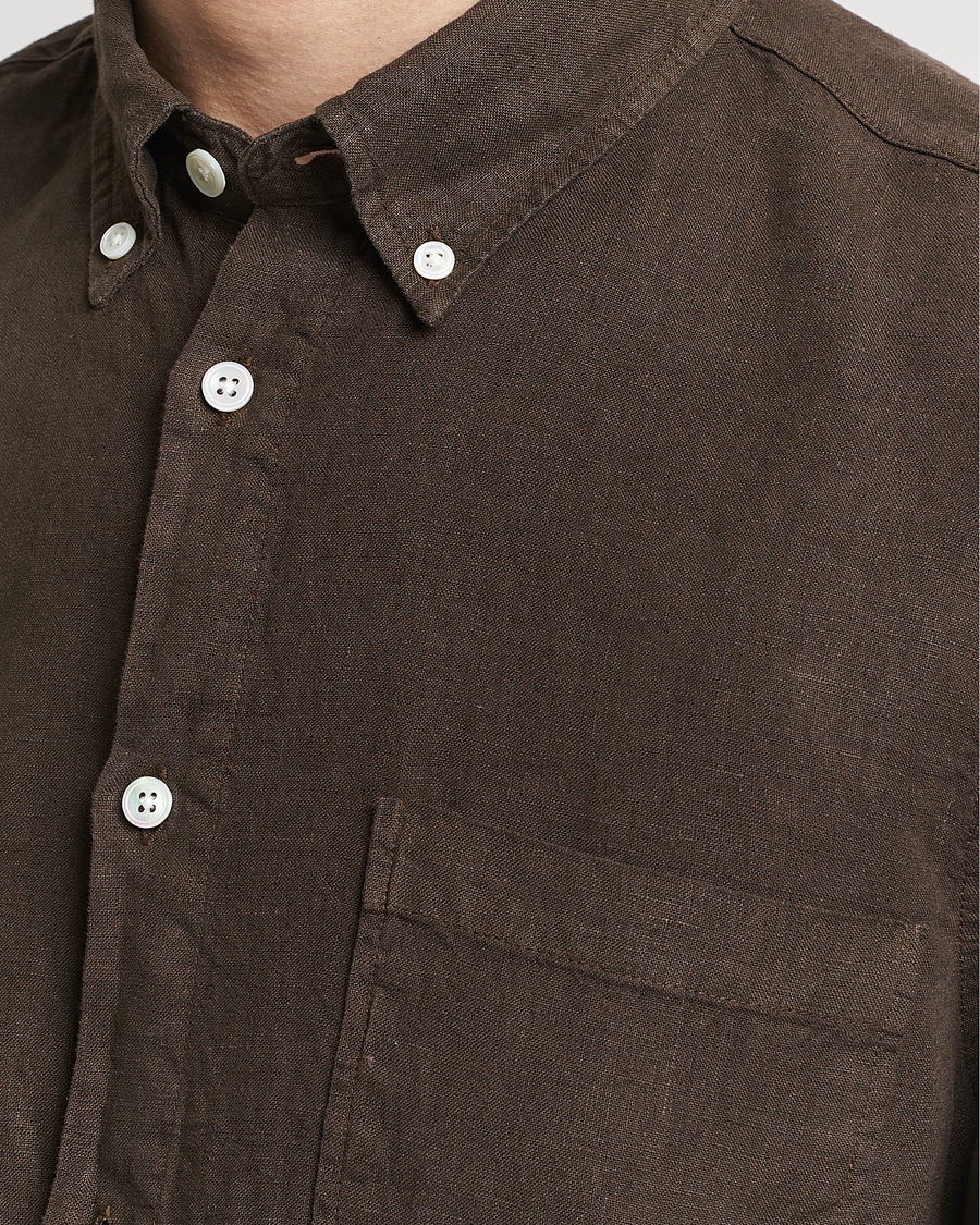 Homme | Chemises | NN07 | Arne Linen Shirt Demitasse Brown
