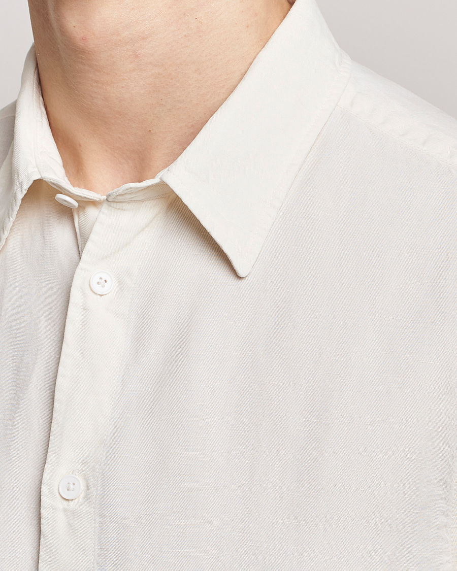 Homme | Chemises | NN07 | Arne Tencel/Linen Short Sleeve Shirt White