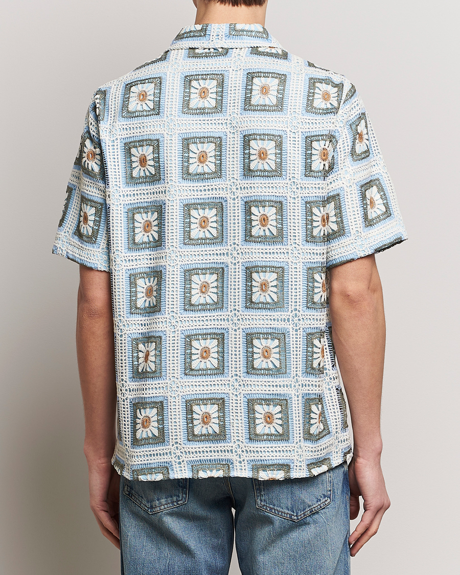 Homme | Chemises | NN07 | Julio Knitted Croche Flower Short Sleeve Shirt Multi