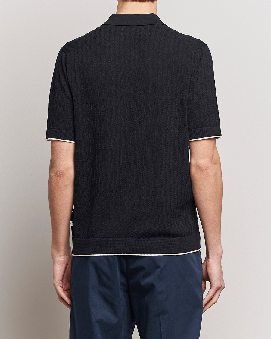 Homme | Chemises | NN07 | Nalo Structured Knitted Short Sleeve Shirt Navy Blue