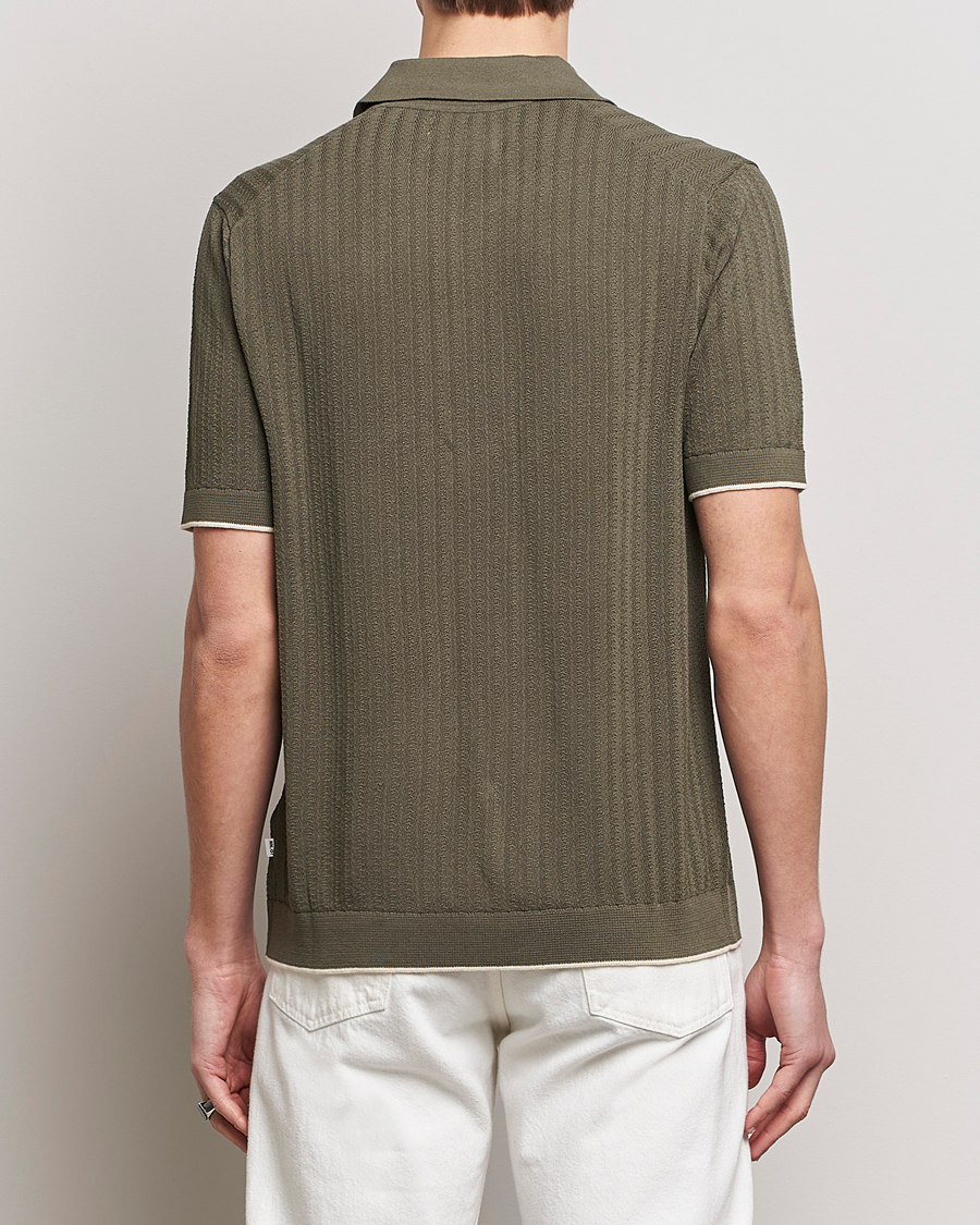Homme | Chemises | NN07 | Nalo Structured Knitted Short Sleeve Shirt Green