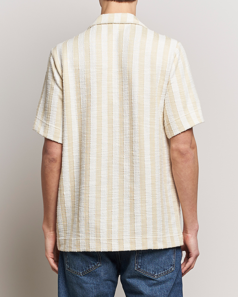 Homme | Chemises | NN07 | Julio Striped Short Sleeve Shirt Khaki/White