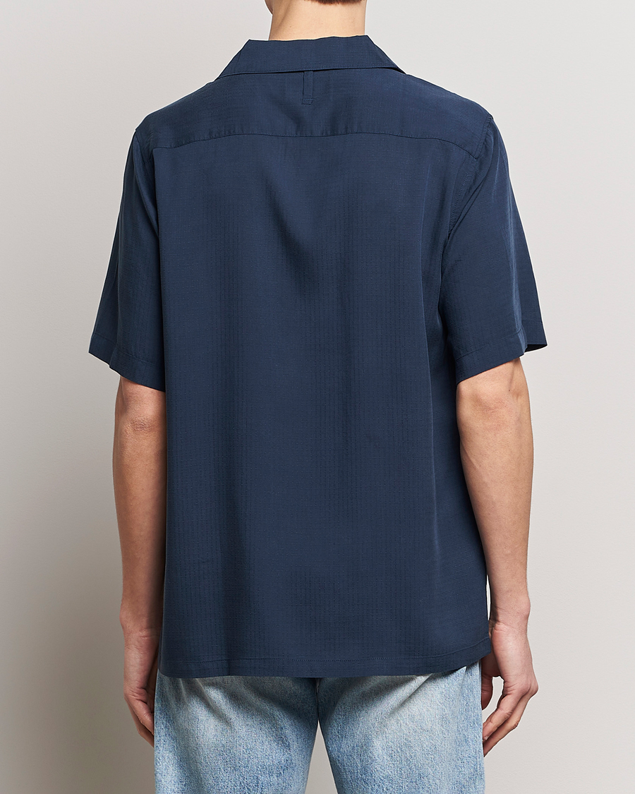 Homme | Chemises | NN07 | Julio Ripstop Short Sleeve Shirt Navy Blue