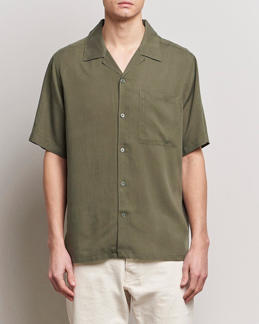 Homme | Casual | NN07 | Julio Ripstop Short Sleeve Shirt Capers Green
