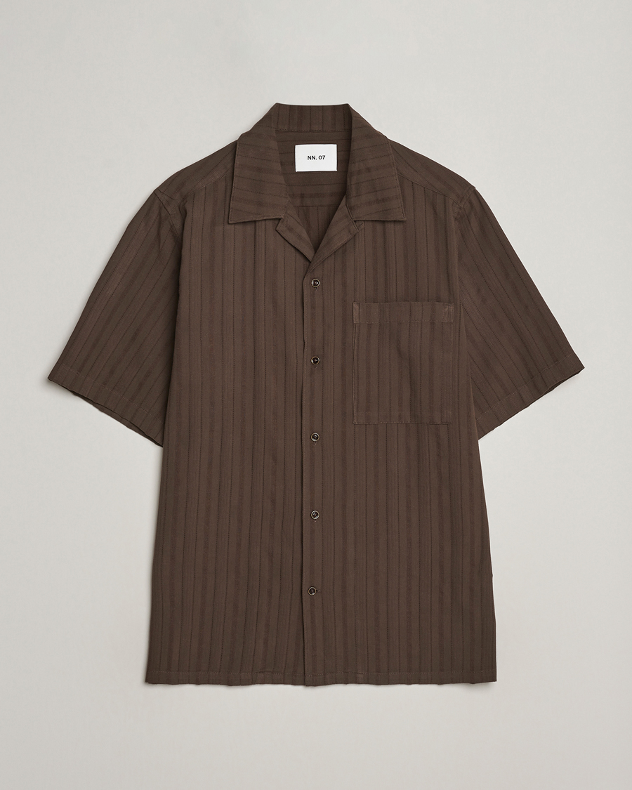Homme | Chemises | NN07 | Julio Structured Short Sleeve Shirt Demitasse Brown
