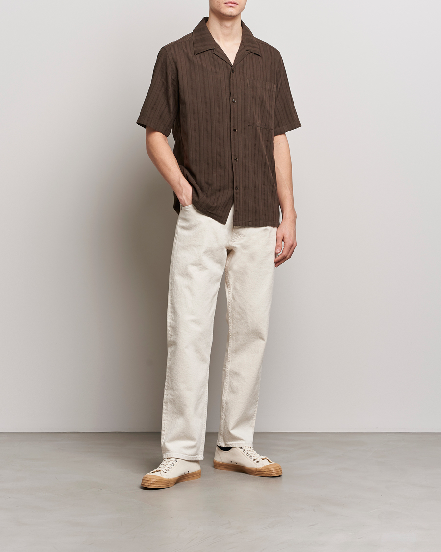 Homme | Chemises | NN07 | Julio Structured Short Sleeve Shirt Demitasse Brown