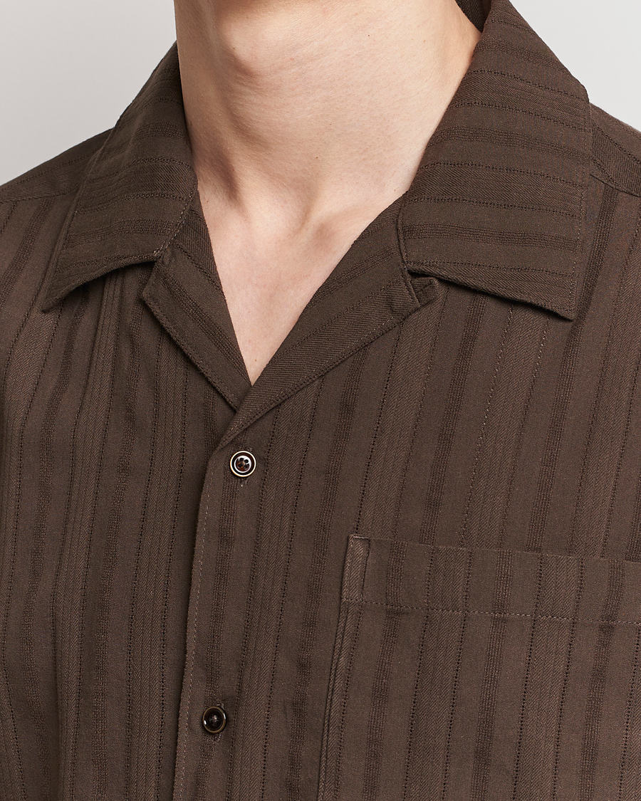 Homme | Chemises | NN07 | Julio Structured Short Sleeve Shirt Demitasse Brown