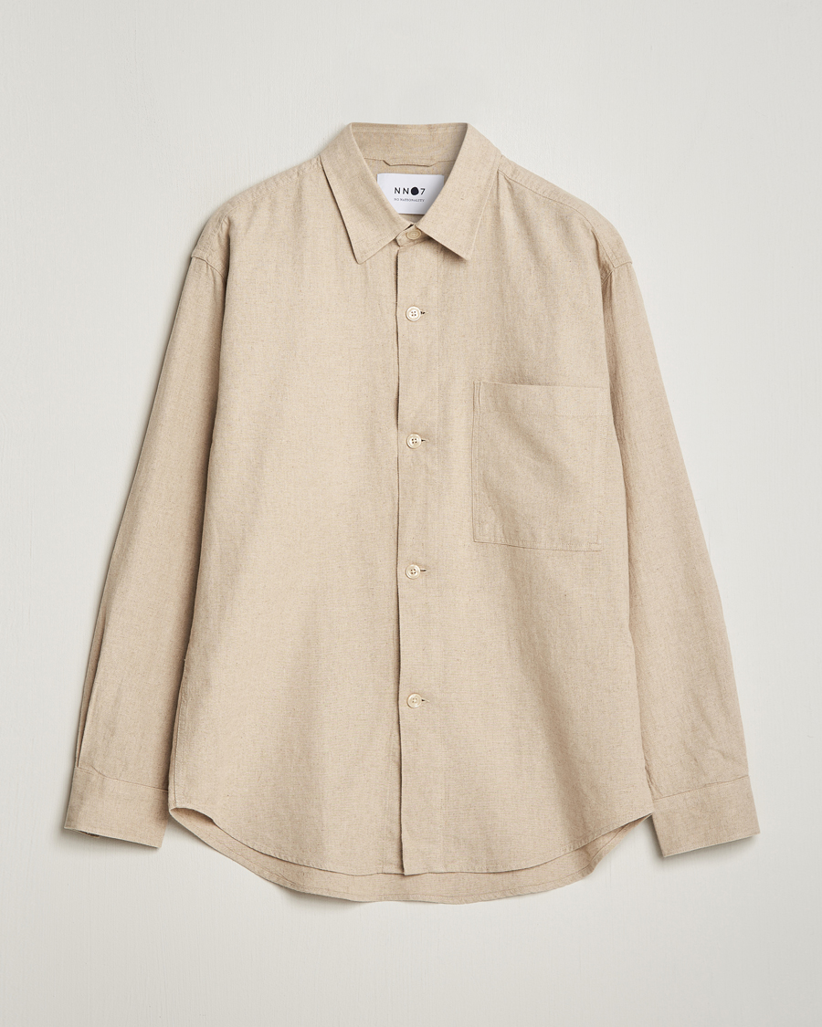 Homme | Chemises | NN07 | Adwin Linen Overshirt Oatmeal