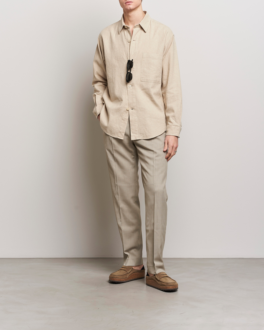 Homme | Chemises | NN07 | Adwin Linen Overshirt Oatmeal