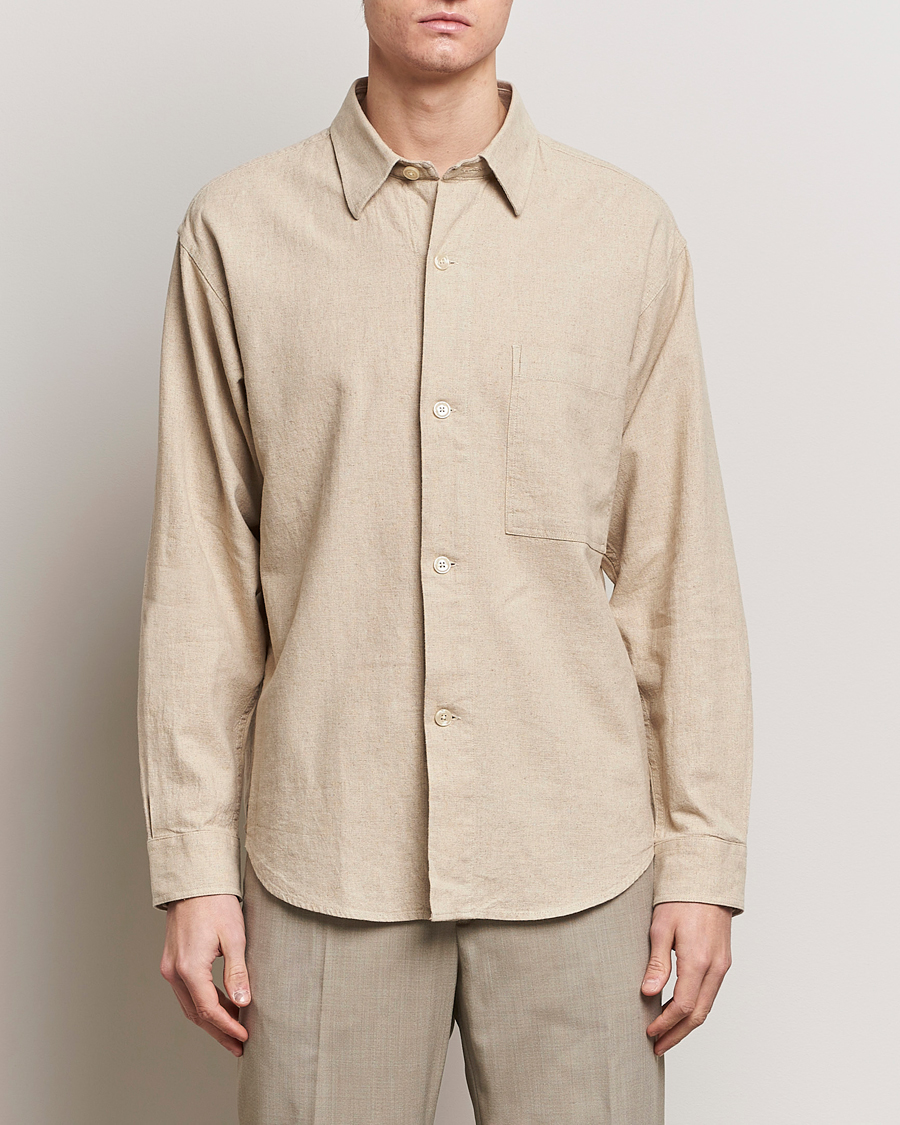 Homme | Chemises | NN07 | Adwin Linen Overshirt Oatmeal