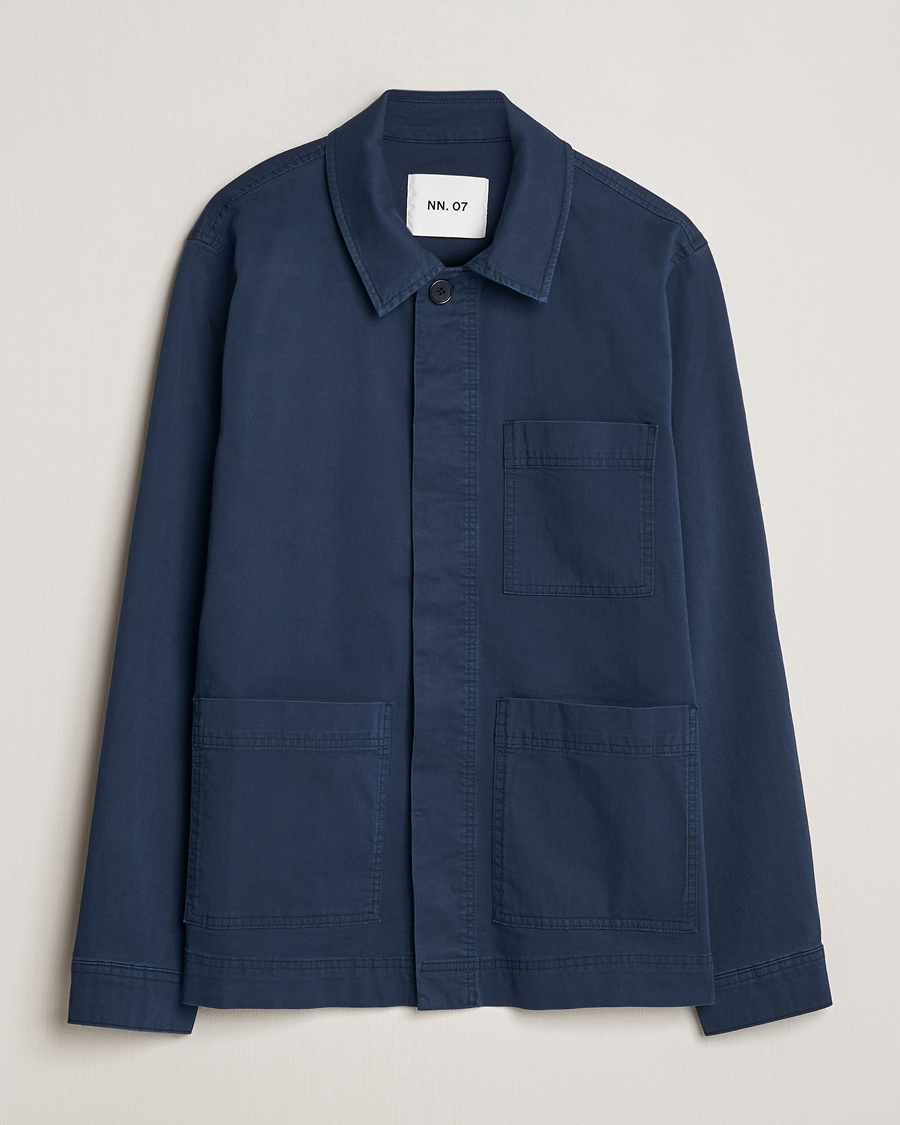Homme | Chemises | NN07 | Olav Overshirt Navy Blue