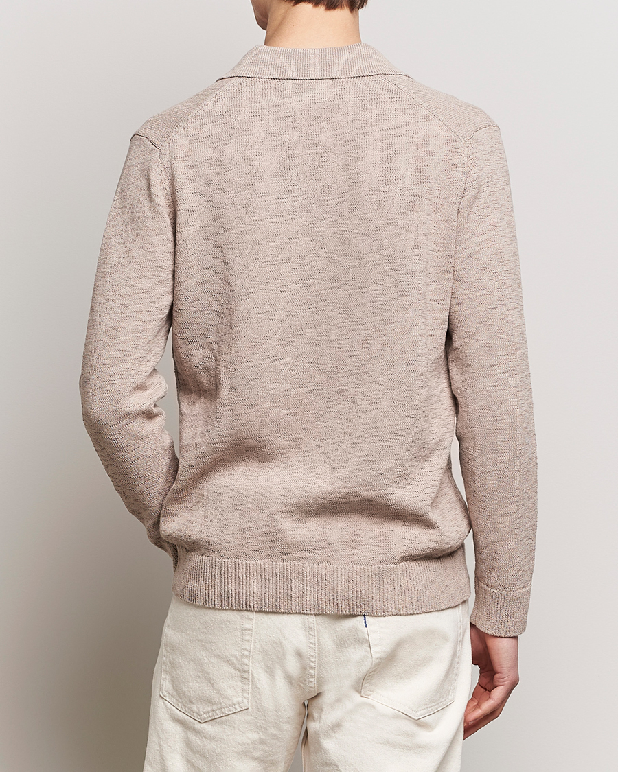 Homme | Pulls Et Tricots | NN07 | Ryan Long Sleeve Open Collar Knitted Polo Khaki Stone