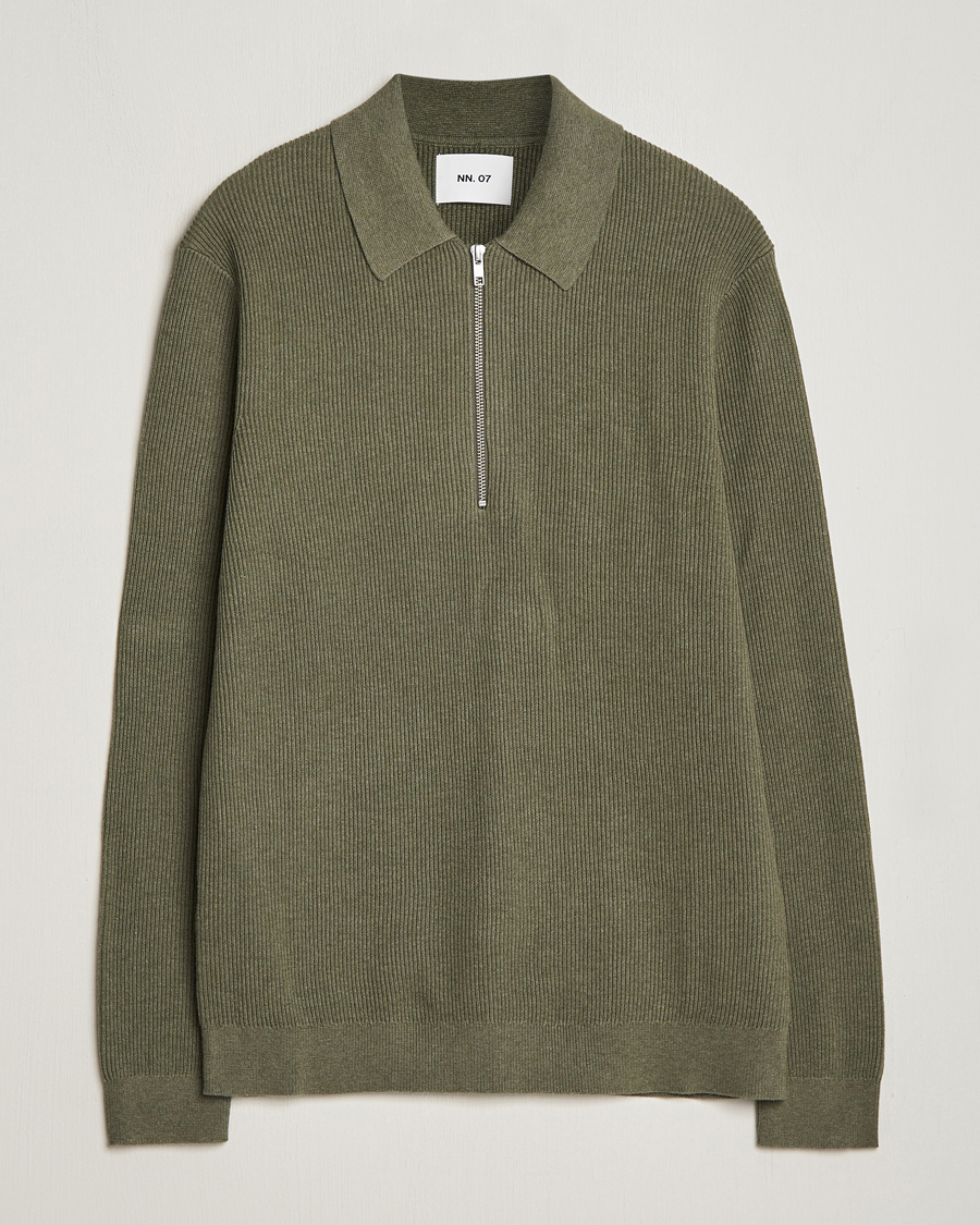 Homme | Pulls Et Tricots | NN07 | Hansie Knitted Half Zip Capers Green