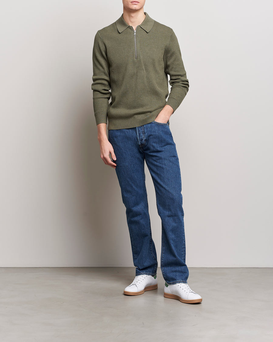 Homme | Pulls Et Tricots | NN07 | Hansie Knitted Half Zip Capers Green