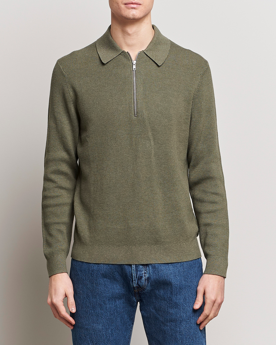 Homme | Pulls Et Tricots | NN07 | Hansie Knitted Half Zip Capers Green