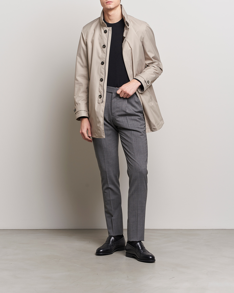 Homme | Manteaux Et Vestes | MooRER | Waterproof Car Coat Light Grey