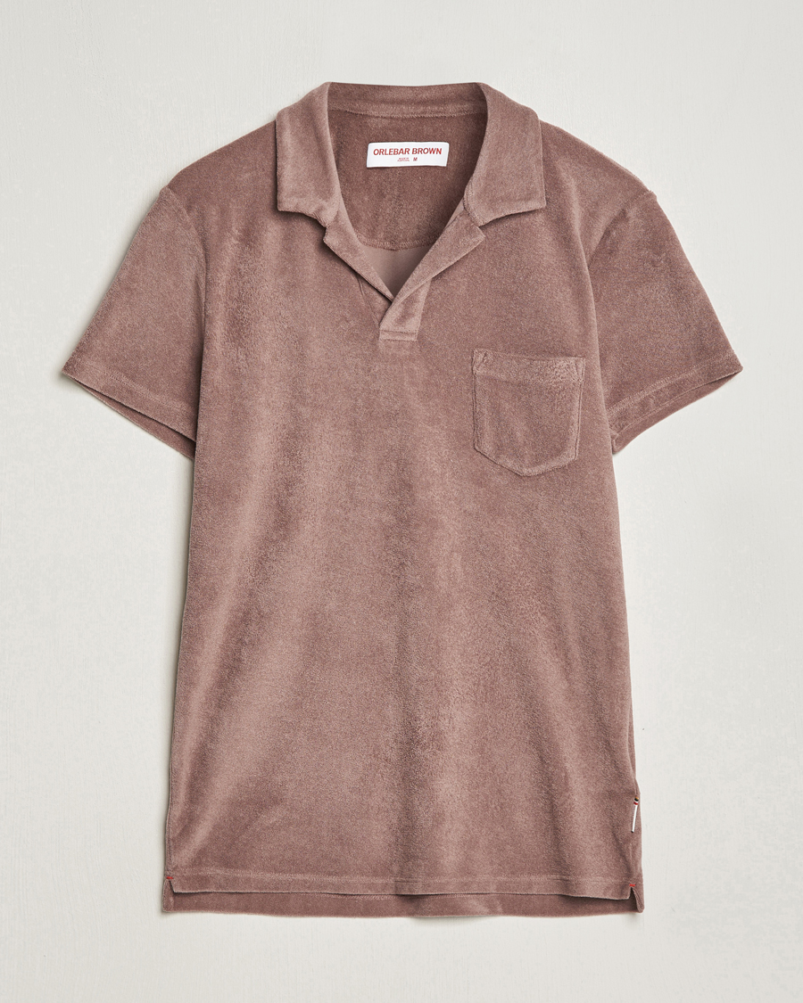 Homme | Polos | Orlebar Brown | Terry Polo Plum Wine