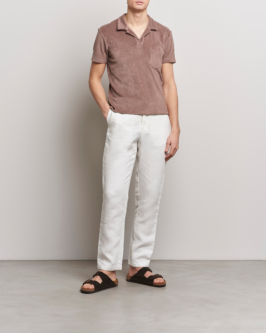 Homme | Polos | Orlebar Brown | Terry Polo Plum Wine