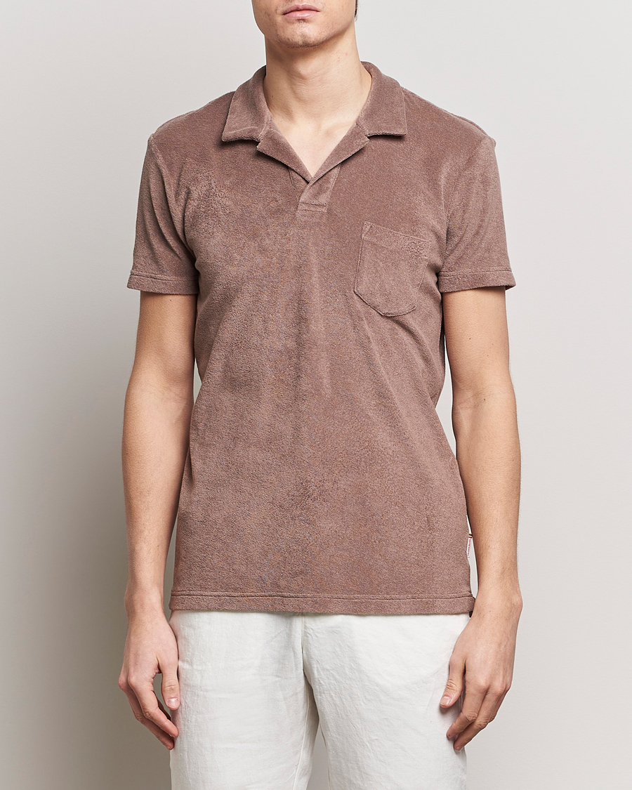 Homme | Polos | Orlebar Brown | Terry Polo Plum Wine
