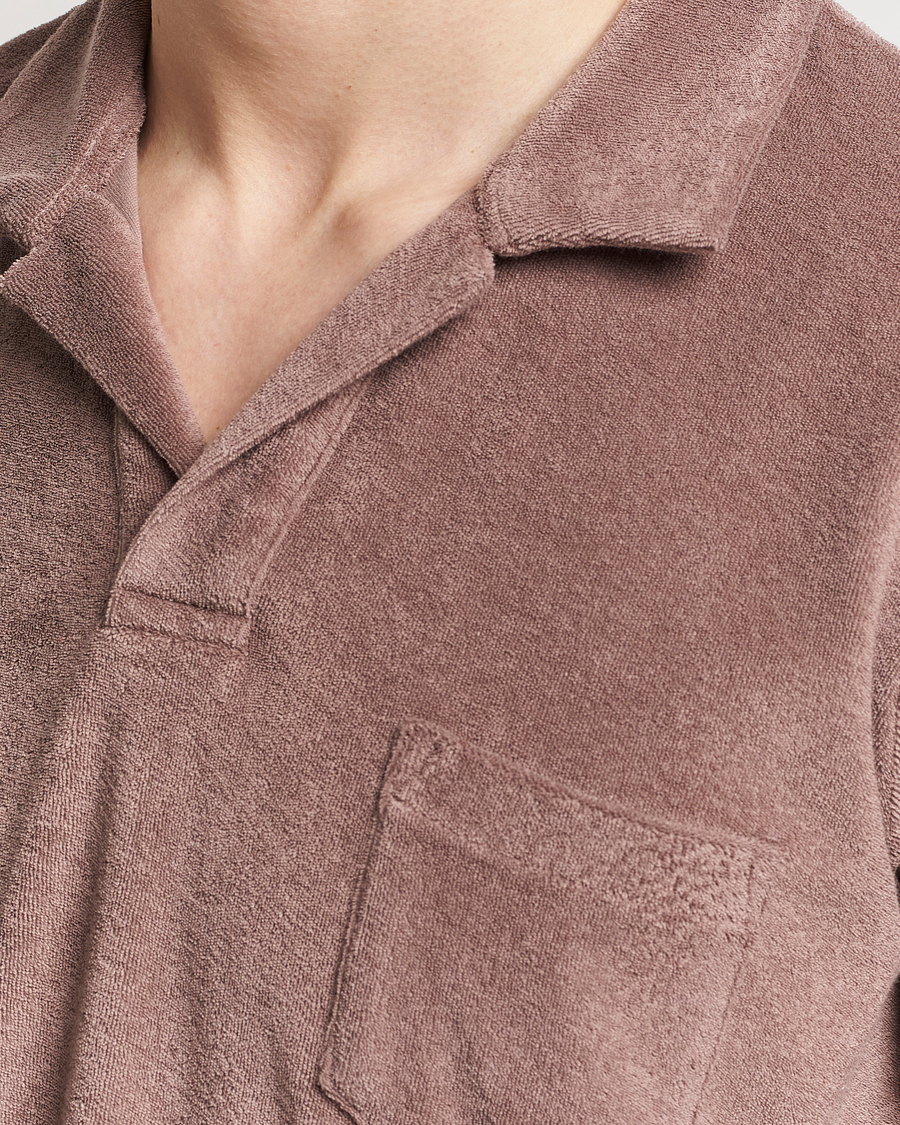 Homme | Polos | Orlebar Brown | Terry Polo Plum Wine