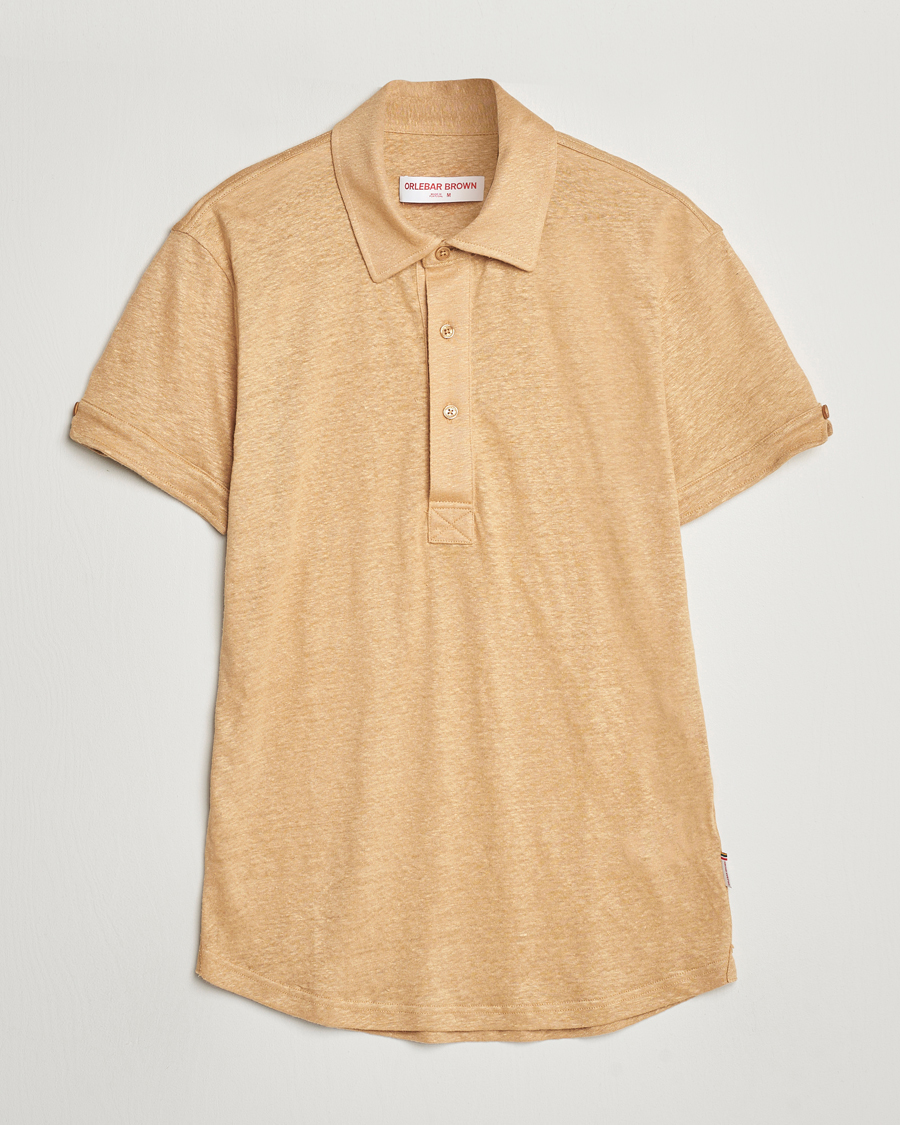 Homme | Polos | Orlebar Brown | Sebastian Linen Polo Biscuit
