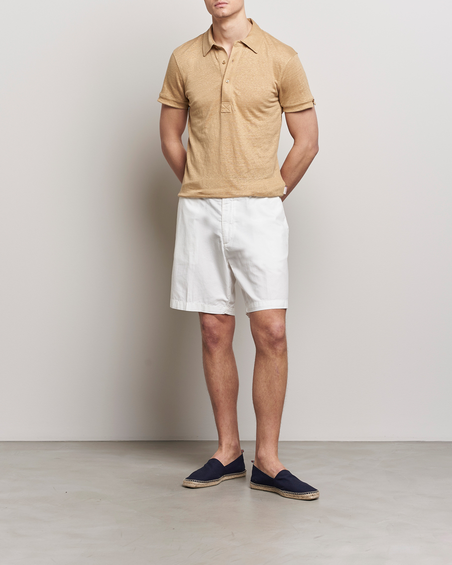 Homme | Polos | Orlebar Brown | Sebastian Linen Polo Biscuit