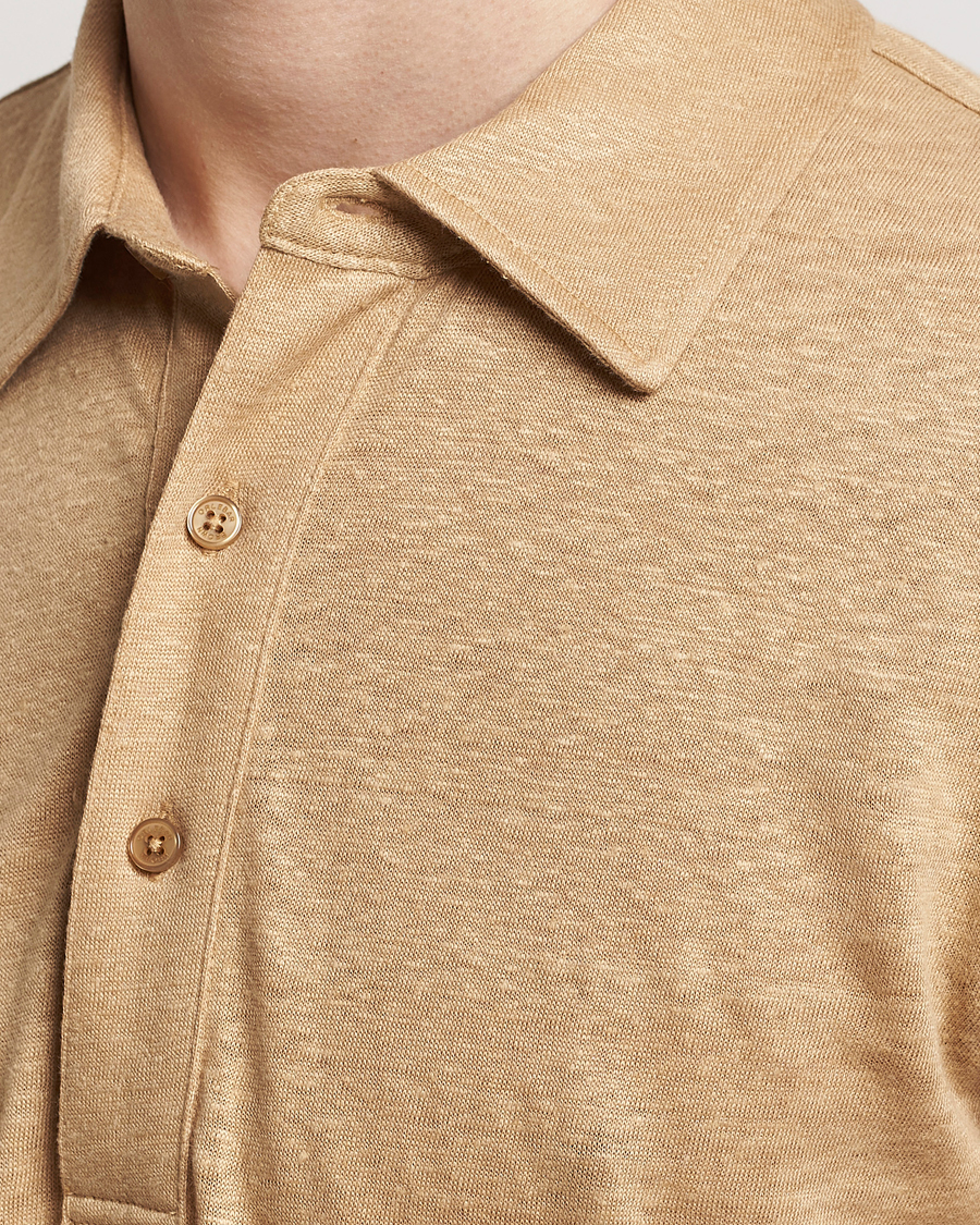 Homme | Polos | Orlebar Brown | Sebastian Linen Polo Biscuit
