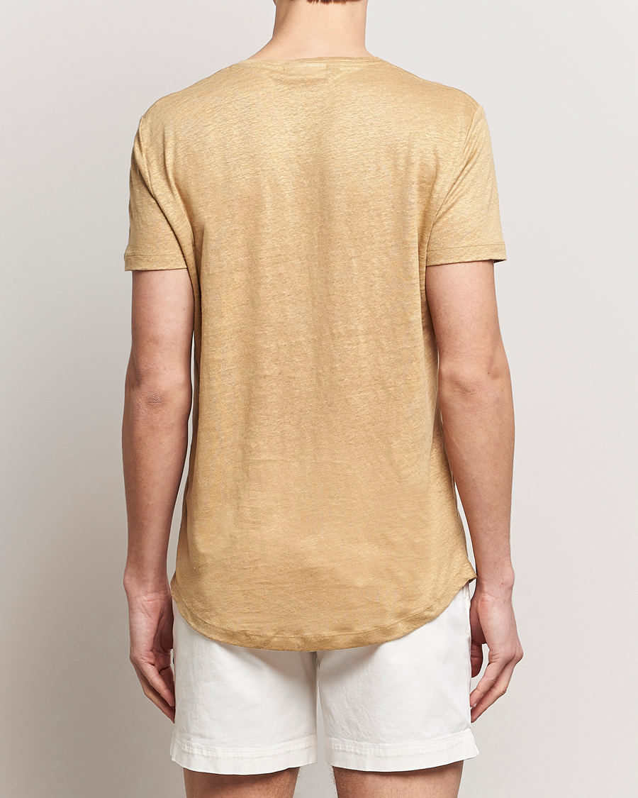 Homme | T-shirts | Orlebar Brown | OB Linen Crew Neck Tee Biscuit