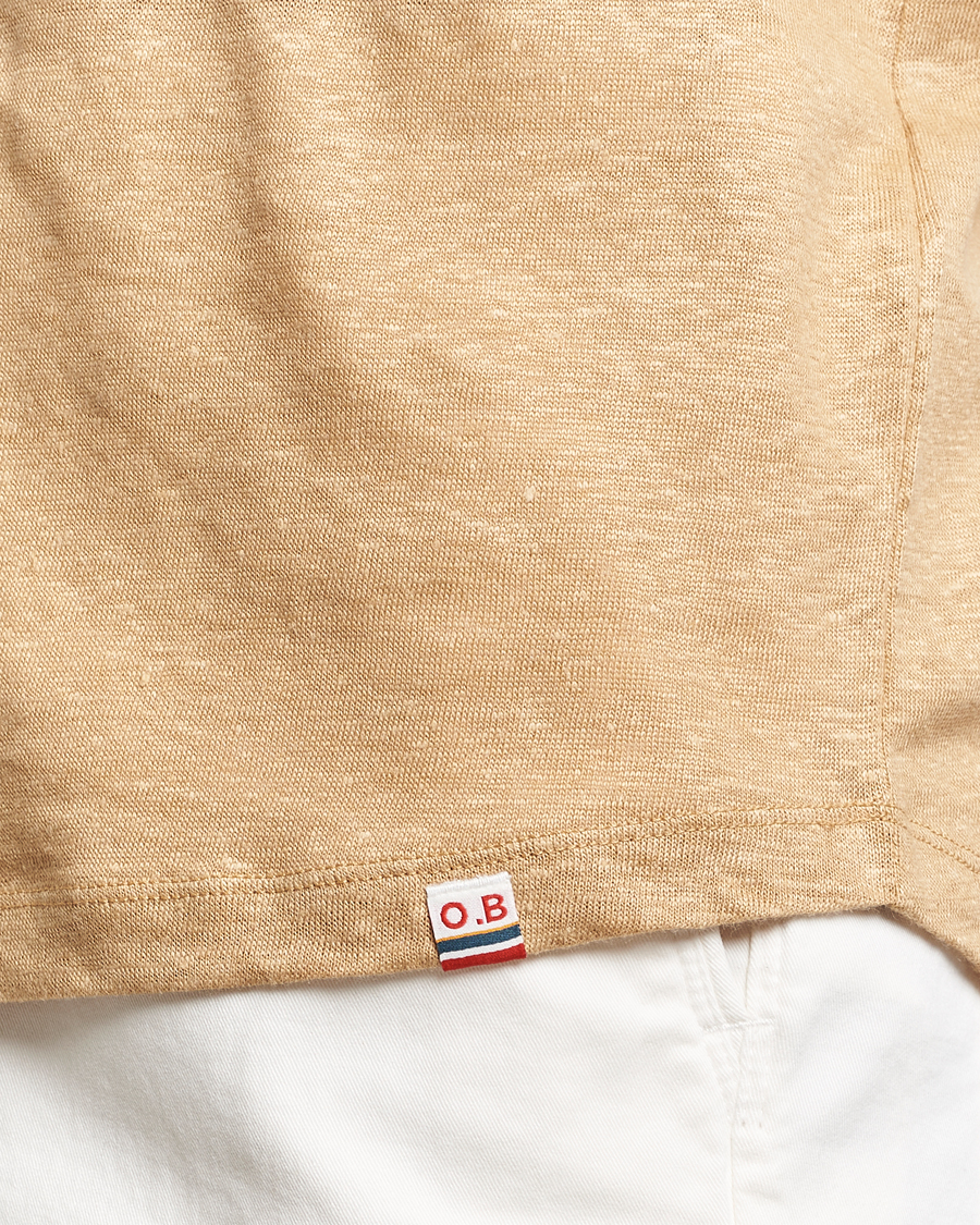Homme | T-shirts | Orlebar Brown | OB Linen Crew Neck Tee Biscuit