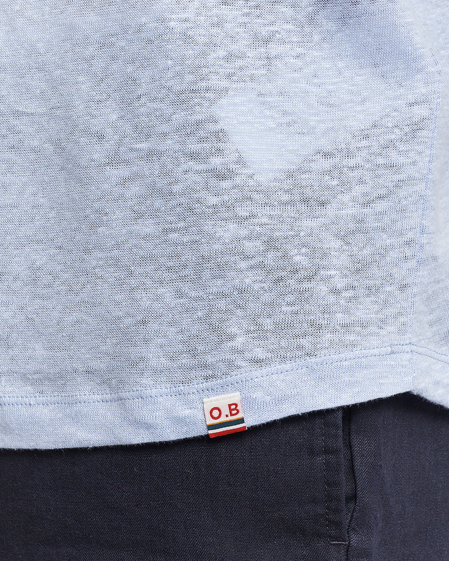 Homme | T-shirts | Orlebar Brown | OB Linen Crew Neck Tee Soft Blue