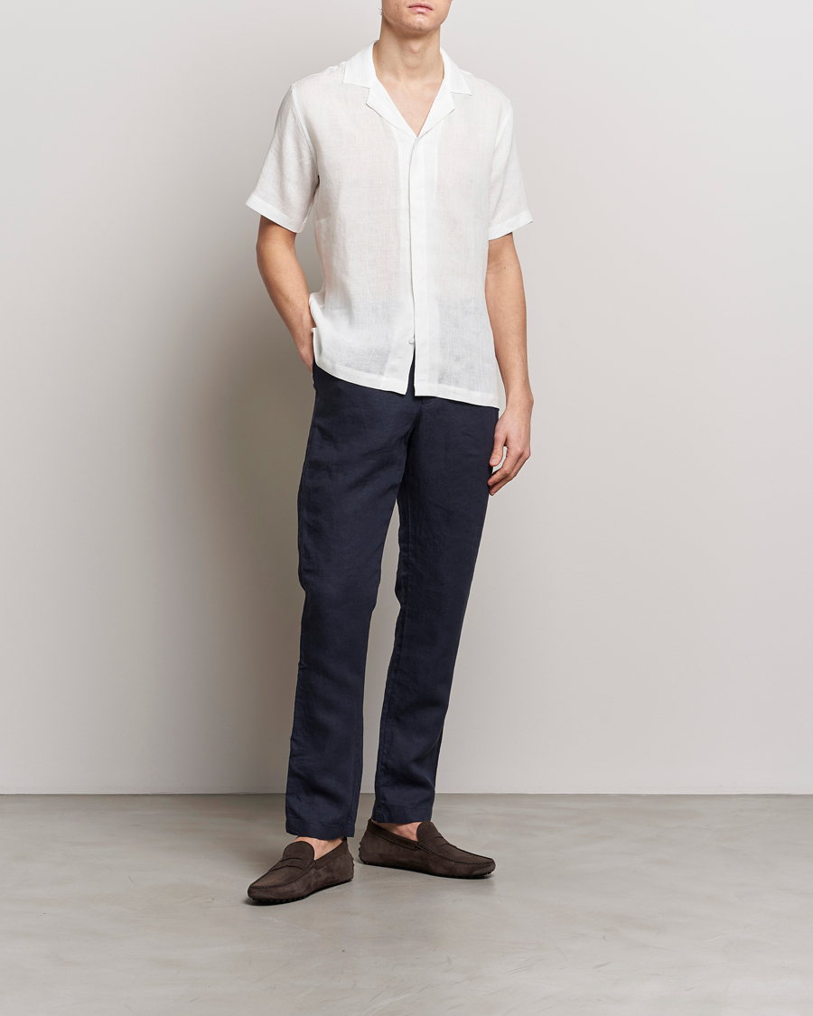 Homme | Chemises | Orlebar Brown | Maitan Short Sleeve Linen Shirt White