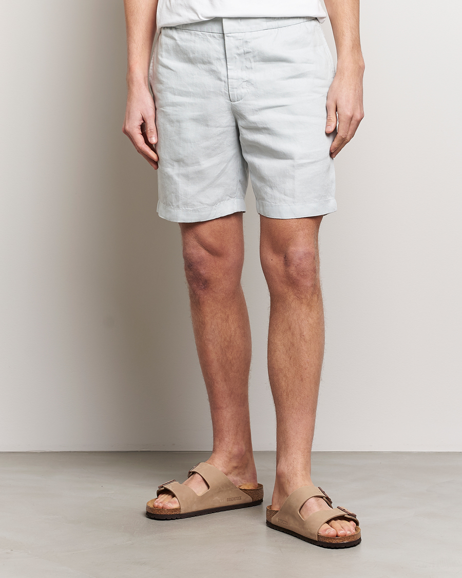 Homme |  | Orlebar Brown | Cornell Linen Shorts White Jade