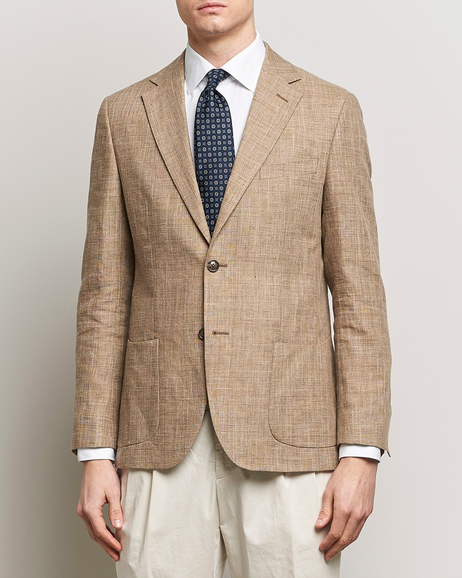 Homme | Sections | Morris Heritage | Mike Cotton/Linen Structure Blazer Light Brown