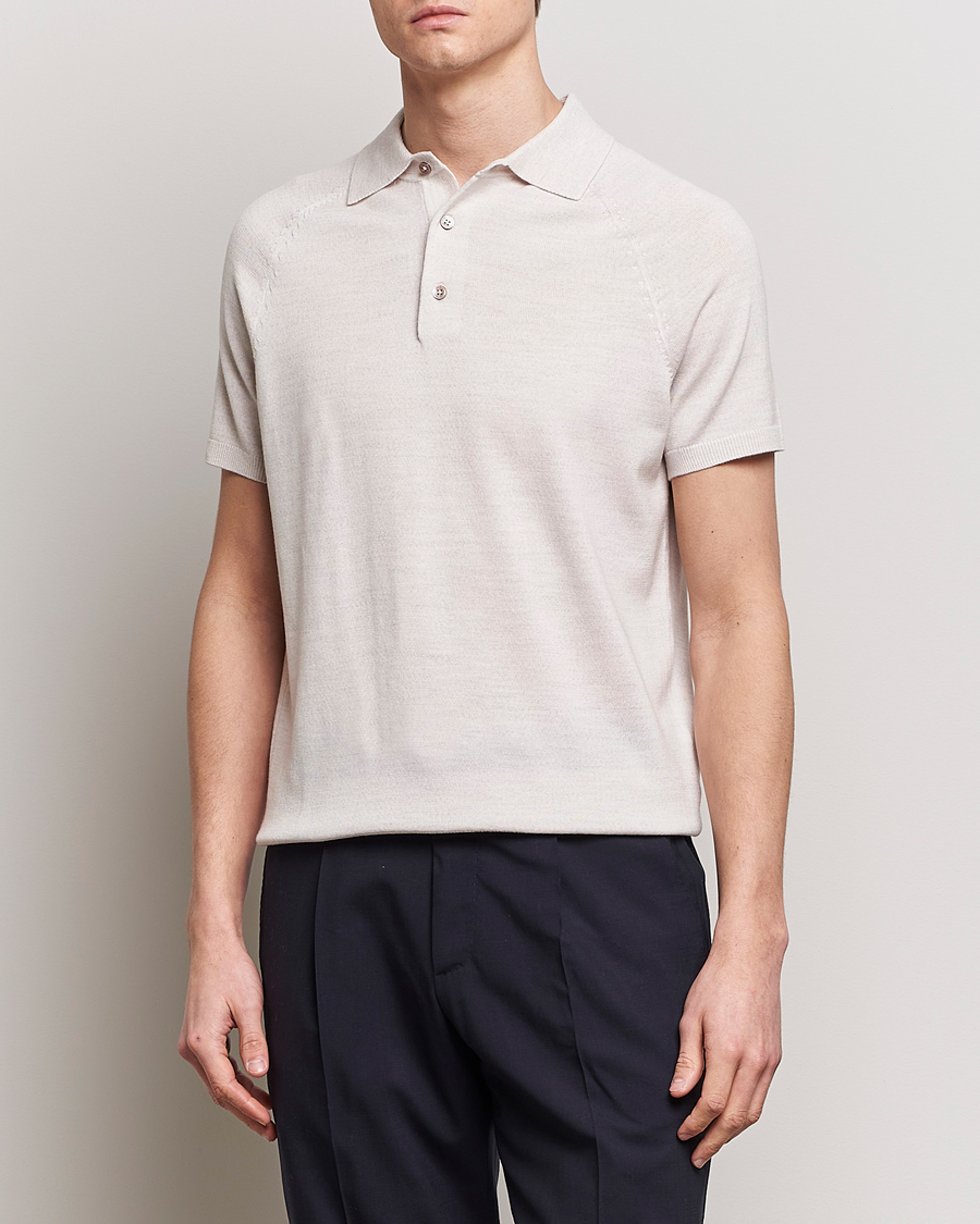 Homme | Polos À Manches Courtes | Morris Heritage | Fleming Short Sleeve Merino Polo Off White