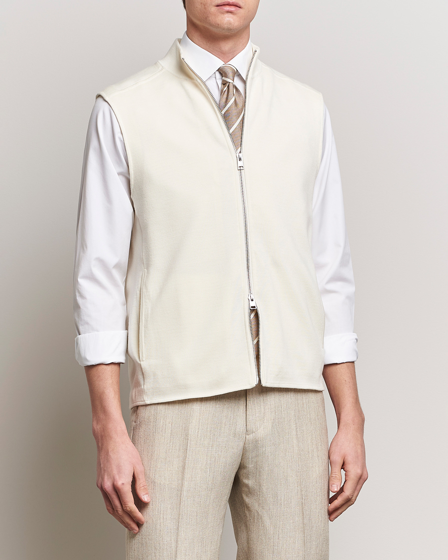 Homme | Soldes -20% | Morris Heritage | Kayden Merino Full Zip Vest White