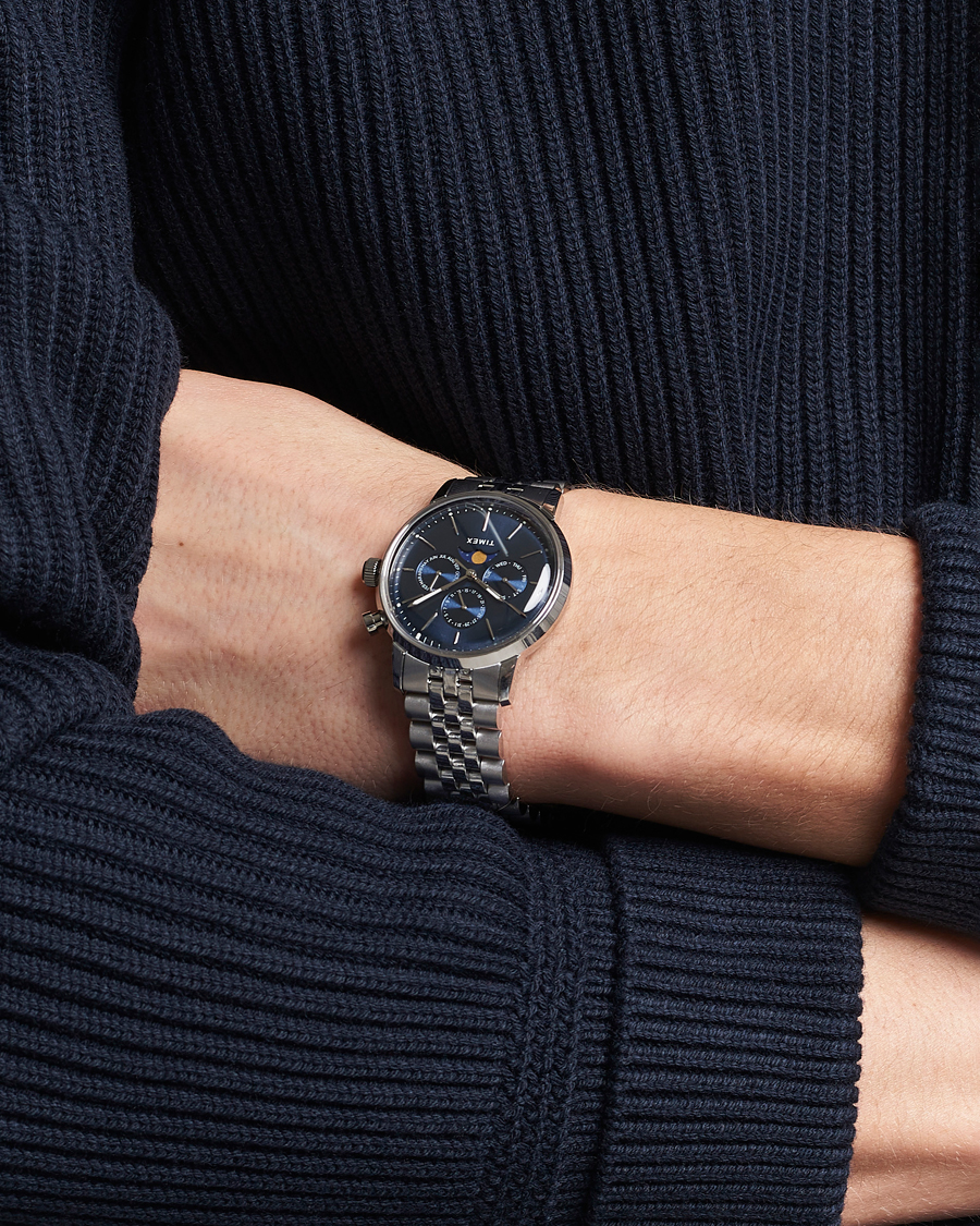 Homme | Montres | Timex | Marlin Moon Phase Quartz Steel 40mm Blue Dial