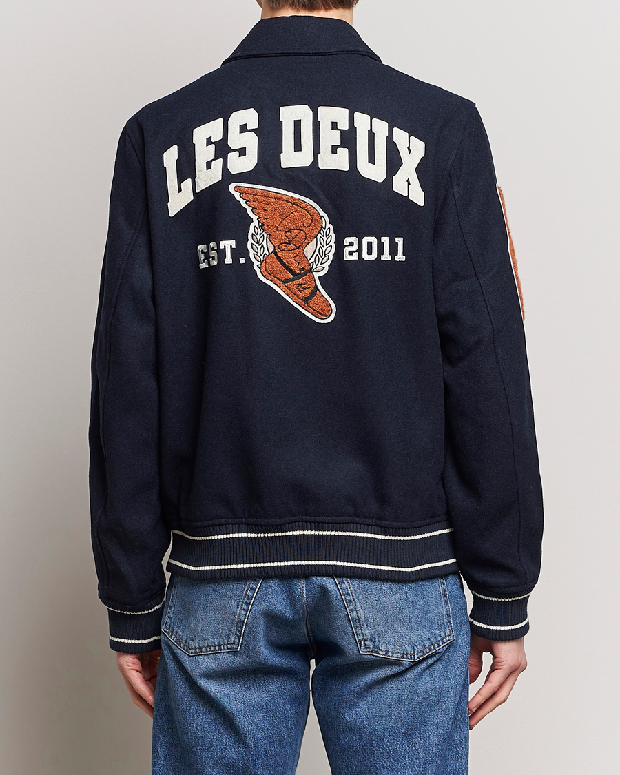 Homme | Manteaux Et Vestes | LES DEUX | Varsity Wool Jacket Dark Navy
