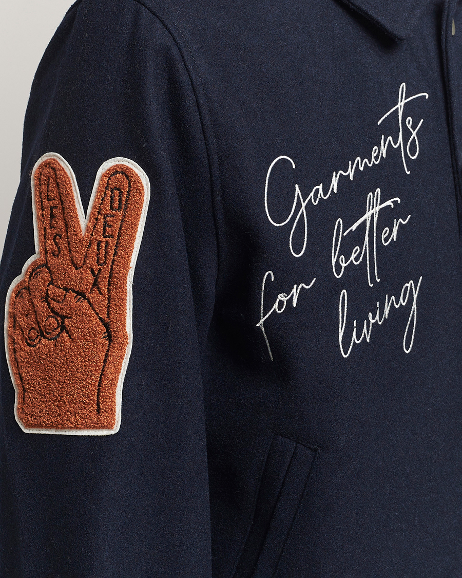 Homme | Manteaux Et Vestes | LES DEUX | Varsity Wool Jacket Dark Navy