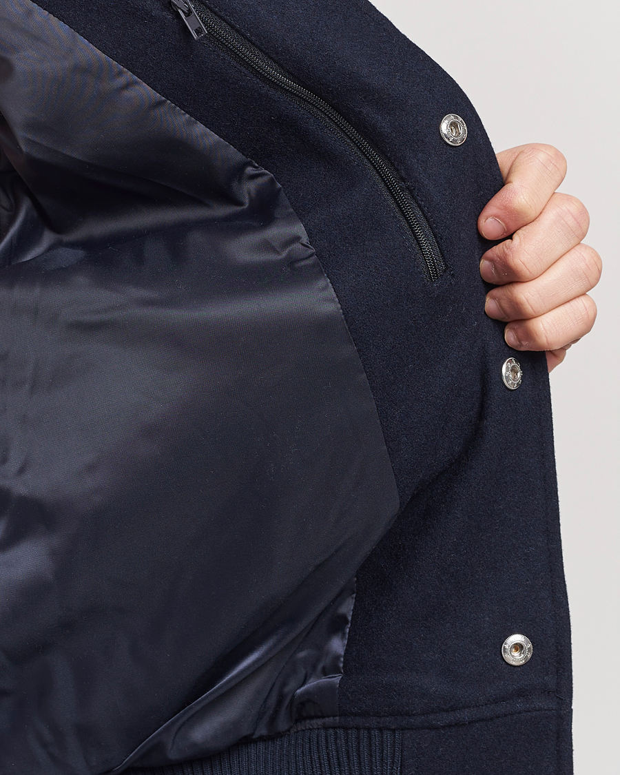 Homme | Manteaux Et Vestes | LES DEUX | Varsity Wool Jacket Dark Navy